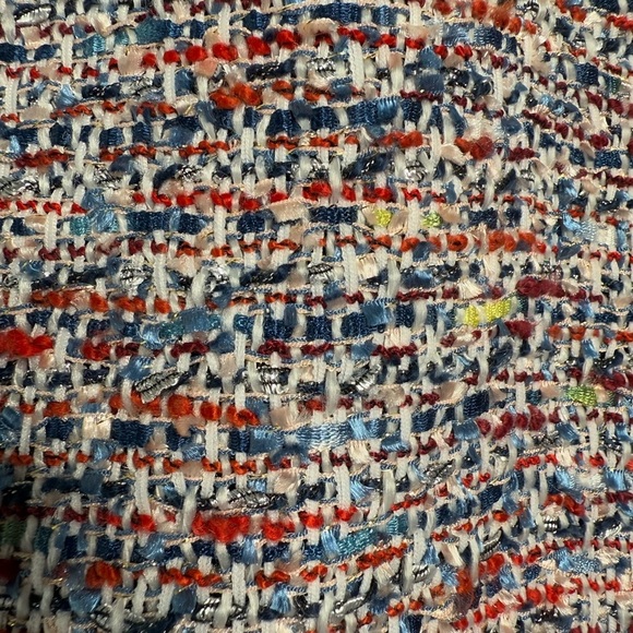 Tahari A Line Tweed Multi Color Metallic Ribbon Trim Waist Mini Skirt Size 16 - Picture 14 of 14